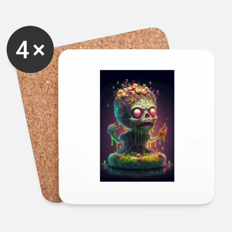 Zombie Frozen - Untersetzer (4er-Set) - Weiß