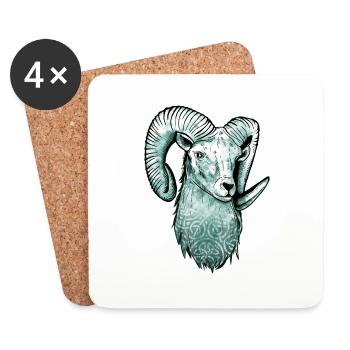 Aries Celtic - Coasters (set of 4) - white - Front