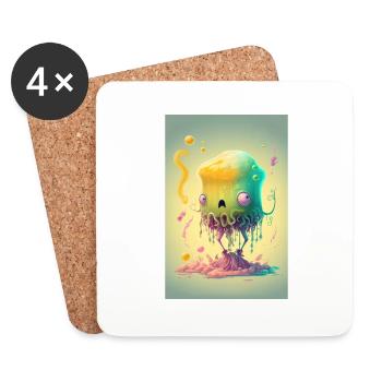 Zombie Gelée - Dessous de verre (lot de 4) - blanc - Devant