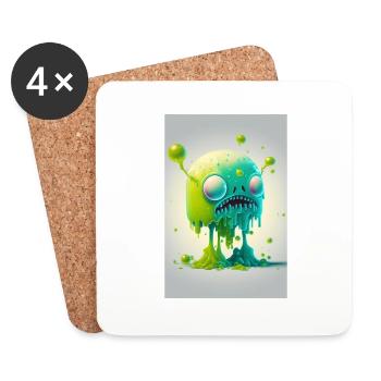Zombie Gelée - Dessous de verre (lot de 4) - blanc - Devant