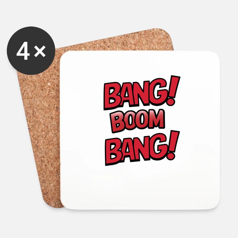 Bang boom bang - Untersetzer (4er-Set) - Weiß