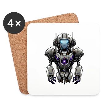Roboter Beta - Untersetzer (4er-Set) - Weiß - Vorne