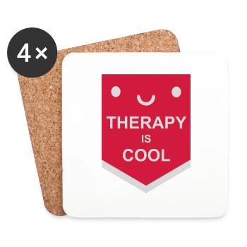 la thérapie est cool Citation - Dessous de verre (lot de 4) - blanc - Devant