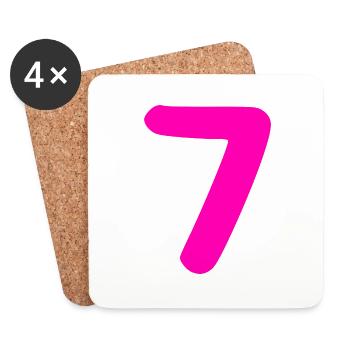 7 years birthday pink - Coasters (set of 4) - white - Front