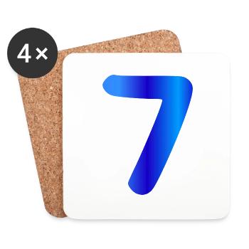 7 years birthday blue - Coasters (set of 4) - white - Front