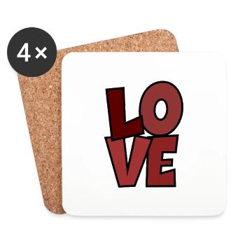 Love - Coasters (set of 4) - white - Front