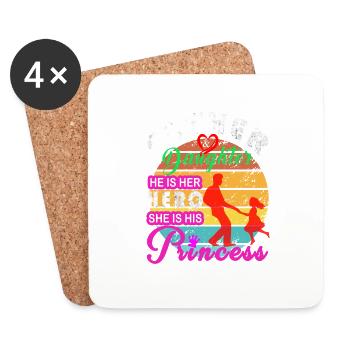 FATHER AND DAUGHTER HERO AND PRINCESS 9 - Coasters (set of 4) - white - Front