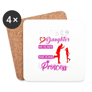 PÈRE ET FILLE HÉROS ET PRINCESSE 4 - Dessous de verre (lot de 4) - blanc - Devant