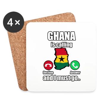 Ghana Ghanaer Flagge Stolz Stern Liebe I Geschenk - Untersetzer (4er-Set) - Weiß - Vorne