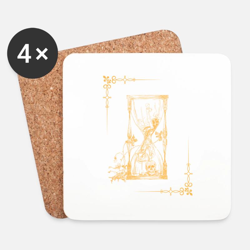 Sanduhr Design - Untersetzer (4er-Set) - Weiß