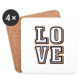 Love, Love, Amore in White -Valentine's Day, Mutertg - Coasters (set of 4) - white - Front