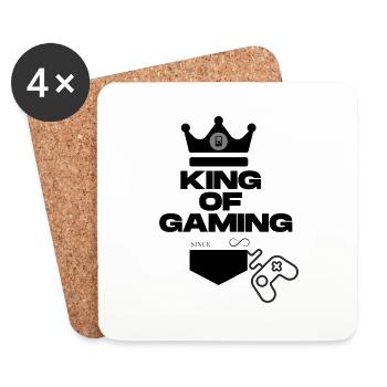 Roi du jeu, jeux vidéo en streaming, le meilleur - Dessous de verre (lot de 4) - blanc - Devant