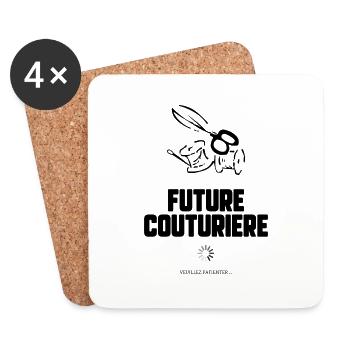 Future couturière - Dessous de verre (lot de 4) - blanc - Devant