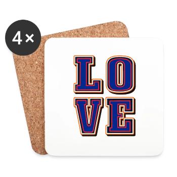 Love Blue-Liebe. Amore - Valentinstag - Untersetzer (4er-Set) - Weiß - Vorne