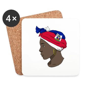 Haiti Haitian Flag Woman Princess I Gift - Coasters (set of 4) - white - Front