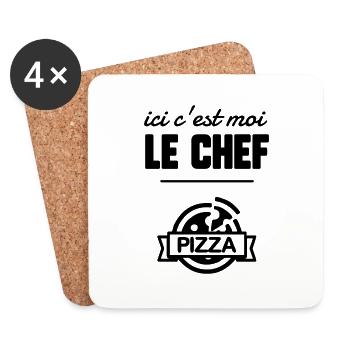 Ici c’est moi le chef - Dessous de verre (lot de 4) - blanc - Devant