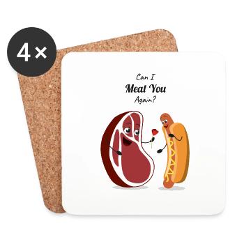Meat You Again - Amateurs de viande - Dessous de verre (lot de 4) - blanc - Devant