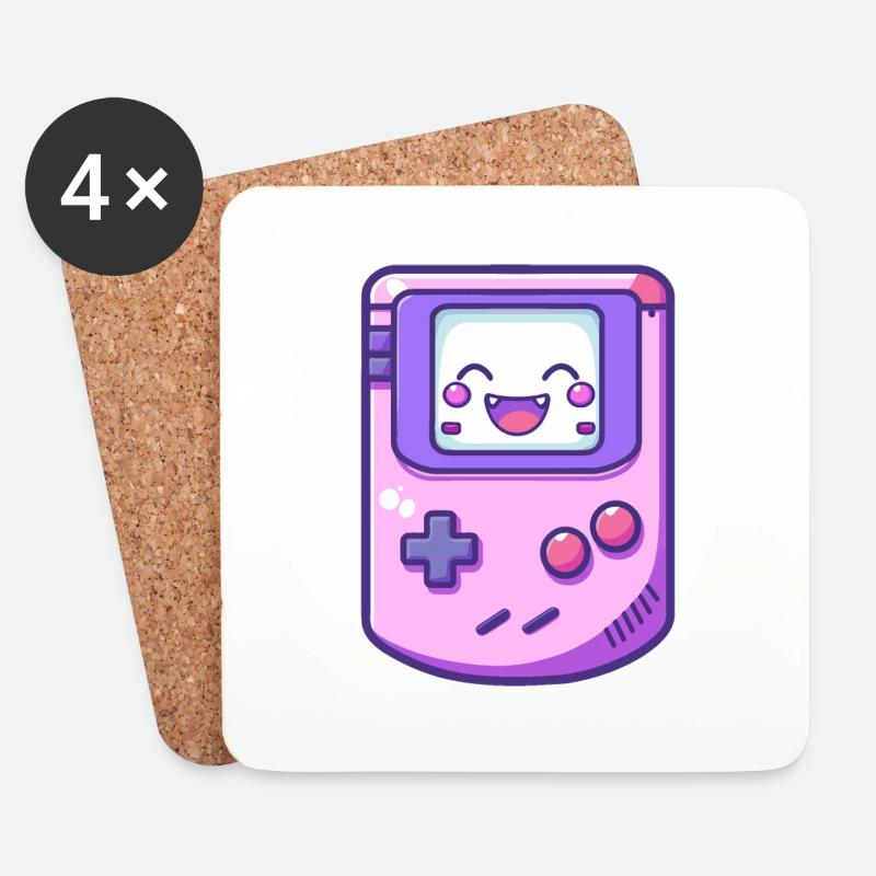 Lächelnder Game Boy - Untersetzer (4er-Set) - Weiß