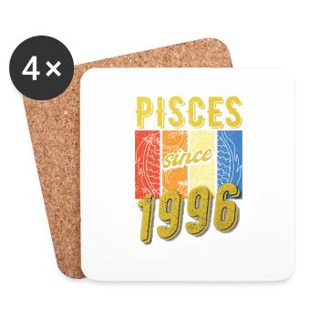 Pisces 1996 Birthday Zodiac Gift - Coasters (set of 4) - white - Front