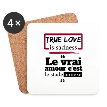 L'amour c'est le stade annexe - Expression drôles - Dessous de verre (lot de 4) - blanc - Devant