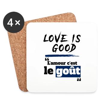L'amour c'est le goût - expression drôle cameroun - Dessous de verre (lot de 4) - blanc - Devant