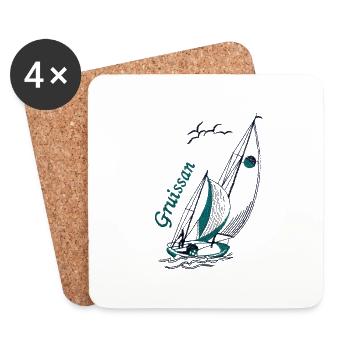 voilier gruissan passion du sud muriel-m - Dessous de verre (lot de 4) - blanc - Devant