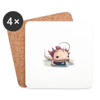 Je suis axolotlement génial - Dessous de verre (lot de 4) - blanc - Devant