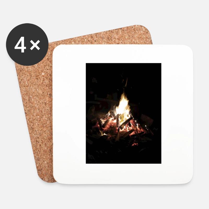 Abendfeuer - Untersetzer (4er-Set) - Weiß