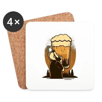 bier träumer in der natur - Untersetzer (4er-Set) - Weiß - Vorne