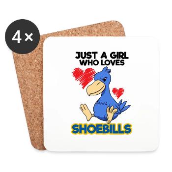 Shoebill Bird Ornithologist Forest I Gift - Coasters (set of 4) - white - Front