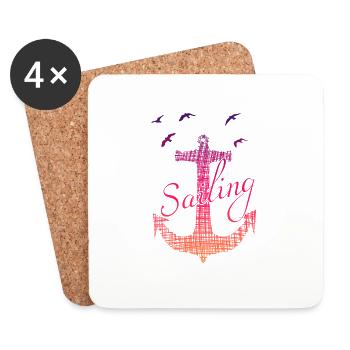 sailing segeln Geschenk für Segler - Untersetzer (4er-Set) - Weiß - Vorne