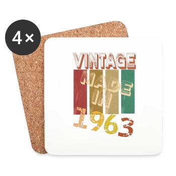 60. Geburtstag Vintage Geschenk Geschenkidee - Untersetzer (4er-Set) - Weiß - Vorne