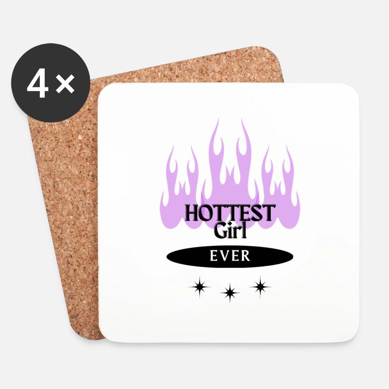 Hottest Girl Ever - Untersetzer (4er-Set) - Weiß