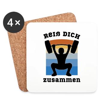 Reiß Dich Zusammen Reißen Gewichtheben Sport Kraft - Untersetzer (4er-Set) - Weiß - Vorne