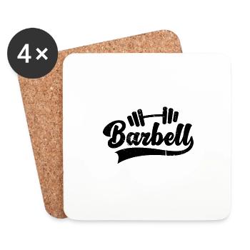 Barbell Hantel schwarz - Untersetzer (4er-Set) - Weiß - Vorne
