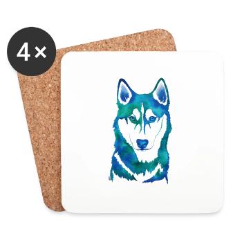 Hund - Untersetzer (4er-Set) - Weiß - Vorne