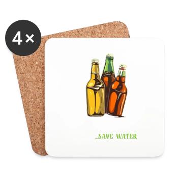Drink beer - Coasters (set of 4) - white - Front