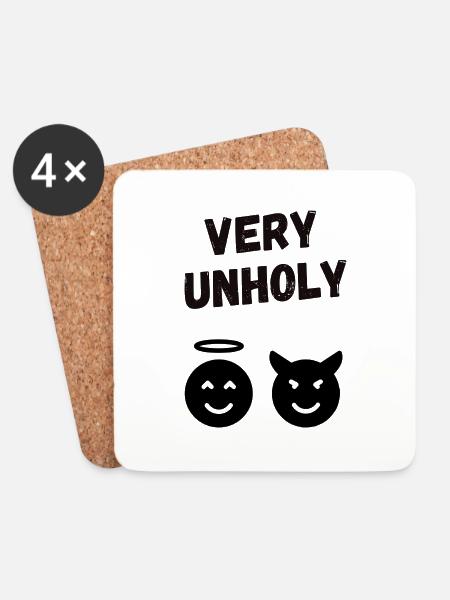 Very Unholy - Untersetzer (4er-Set) - Weiß