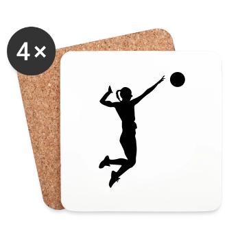 Handball féminin - Dessous de verre (lot de 4) - blanc - Devant