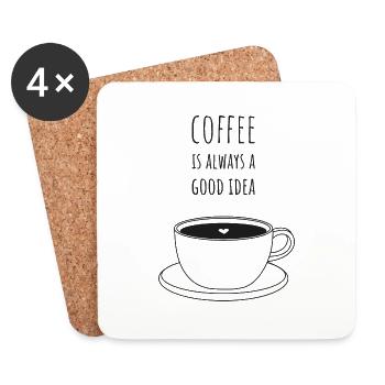 coffee is always a good idea - Coasters (set of 4) - white - Front