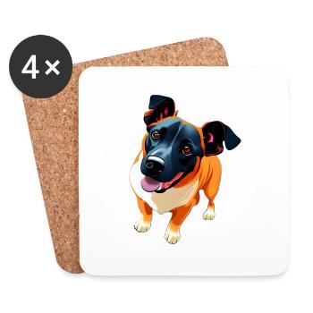 Schäfer Chiot Mixte Chien Super Mignon - Dessous de verre (lot de 4) - blanc - Devant