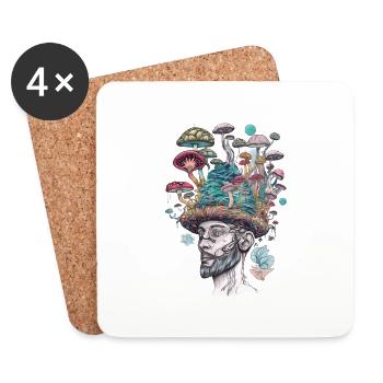 Trippy Shaman - Coasters (set of 4) - white - Front