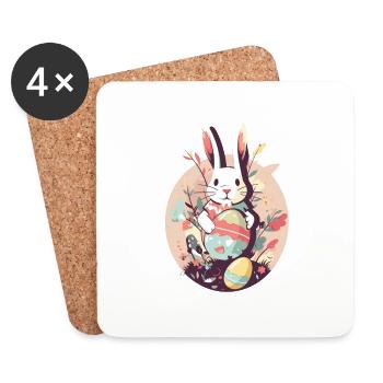 Osterhase - Untersetzer (4er-Set) - Weiß - Vorne