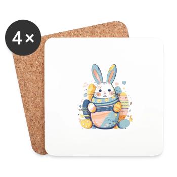 Osterhase - Untersetzer (4er-Set) - Weiß - Vorne