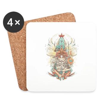 Trippy Shaman - Coasters (set of 4) - white - Front