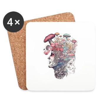 Trippy Shaman - Coasters (set of 4) - white - Front