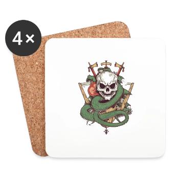 Dragon Pirate Flag - Dessous de verre (lot de 4) - blanc - Devant
