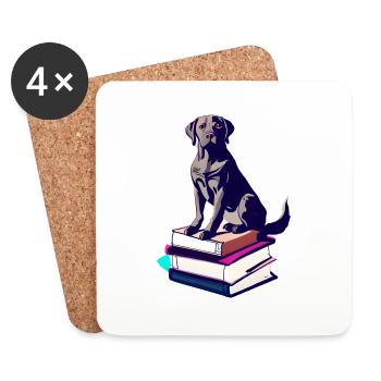 Dogs Books Labrador Book Dog Read Dog Owners - Coasters (set of 4) - white - Front