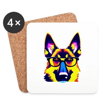 Hunde Hundehalter Schäferhund Hundeliebe Hund - Untersetzer (4er-Set) - Weiß - Vorne