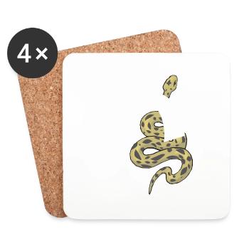 Letter o snake - Coasters (set of 4) - white - Front